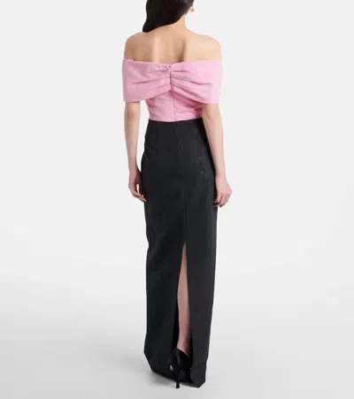 Rebecca Vallance Amaro Off-the-shoulder Taffeta Maxi Dress In Black
