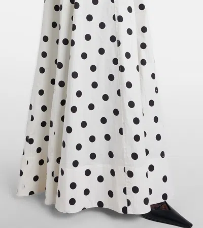 Rebecca Vallance Maisie Polka-dot Cotton-blend Maxi Dress In White