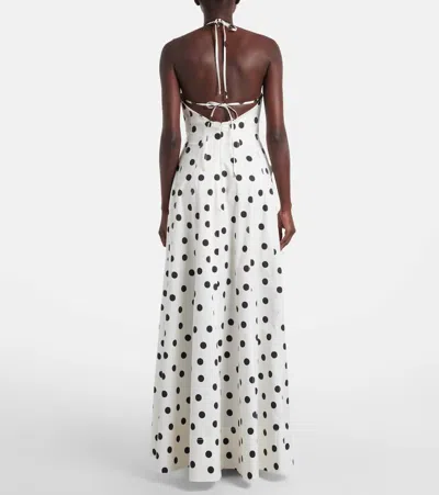 Rebecca Vallance Maisie Polka-dot Cotton-blend Maxi Dress In White
