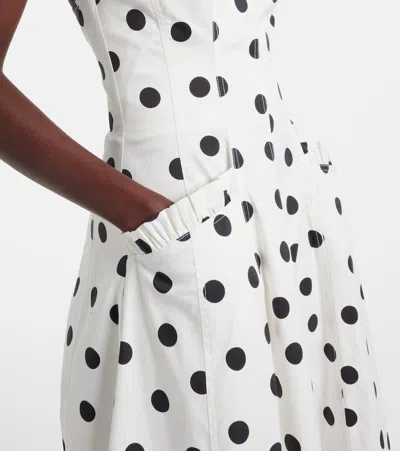 Rebecca Vallance Maisie Polka-dot Cotton-blend Maxi Dress In White