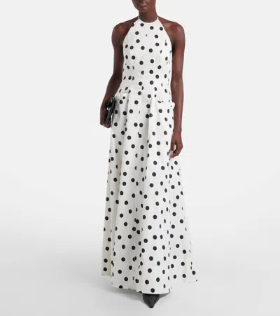 Rebecca Vallance Maisie Polka-dot Cotton-blend Maxi Dress In White