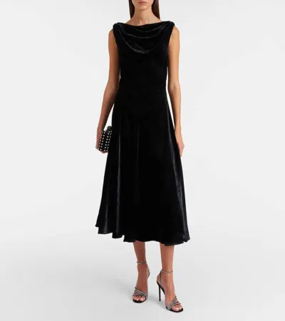 Altuzarra Drina Satin Midi Dress In Black