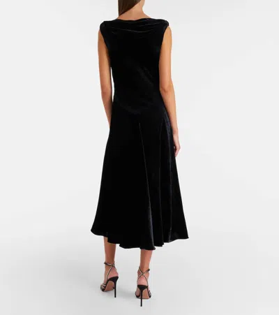 Altuzarra Drina Satin Midi Dress In Black