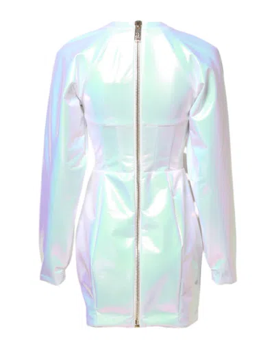 Pre-owned Dolce & Gabbana White Long Sleeves Bodycon Sheath Mini Women's Dress ()