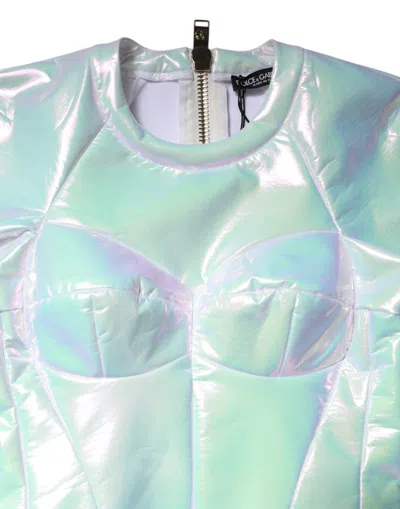 Pre-owned Dolce & Gabbana White Long Sleeves Bodycon Sheath Mini Women's Dress ()