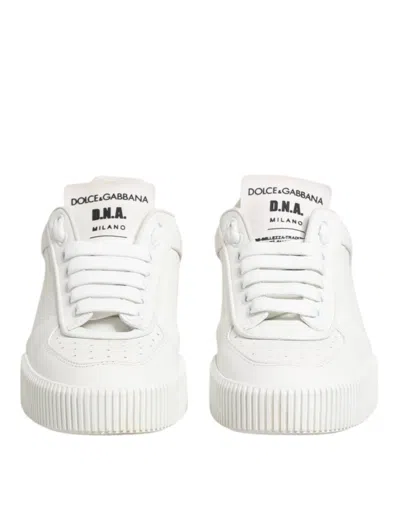 Pre-owned Dolce & Gabbana White Miami Leather Low Top Sneakers Women's Shoes ()