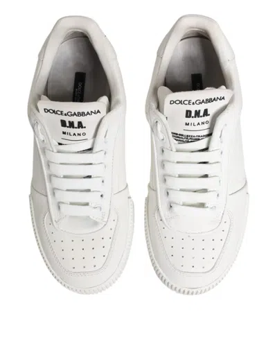 Pre-owned Dolce & Gabbana White Miami Leather Low Top Sneakers Women's Shoes ()