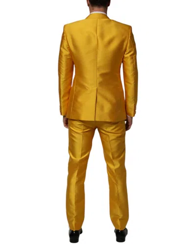 Pre-owned Dolce & Gabbana Yellow 2 Piece Silk Blend Men Suit Men's Sicilia ()