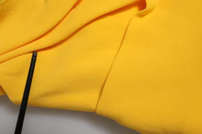 Pre-owned Dolce & Gabbana Yellow One Shoulder Side Slit Sheath Women's Dress ()