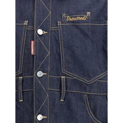 Dsquared2 Men Cargo Denim Jacket In Blue