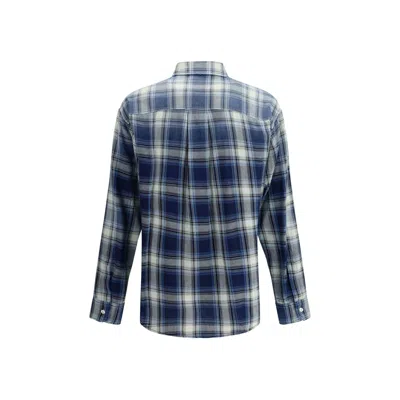Dsquared2 Checked Pattern Shirt With Pockets And Collar In Blue