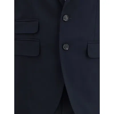 Dsquared2 Black Fleece Wool Two-piece Suit In Blue