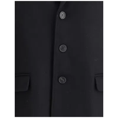 Dsquared2 Single-breasted Midi Coat With Monogram Lining In Black