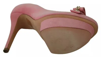 Pre-owned Elisabetta Franchi Pink Bow Stiletto Heel Pumps Women's Shoes ()