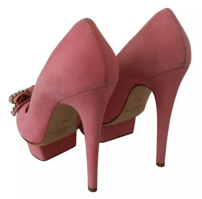 Pre-owned Elisabetta Franchi Pink Bow Stiletto Heel Pumps Women's Shoes ()