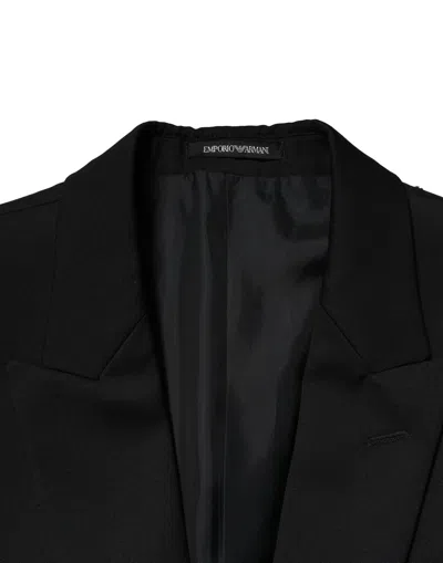 Pre-owned Emporio Armani Black Double Breasted Men Jacket Suit Men's Blazer ()