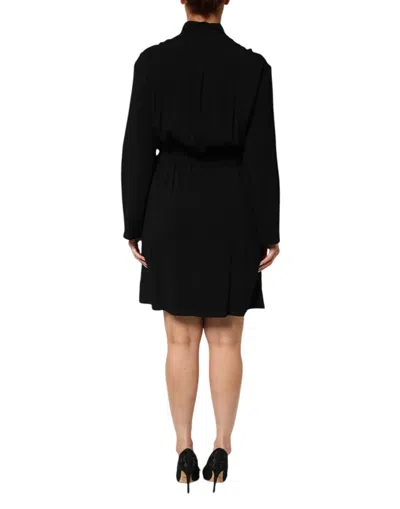 Pre-owned Emporio Armani Black Viscose Blend Shirt Style Belted  Women's Dress ()