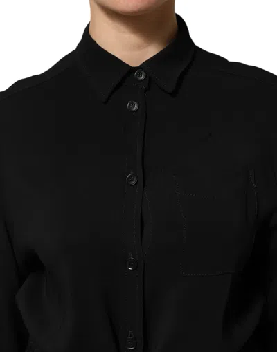 Pre-owned Emporio Armani Black Viscose Blend Shirt Style Belted  Women's Dress ()