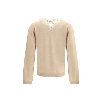 Fabiana Filippi Beige Fleece Wool Sweatshirt In Neutral