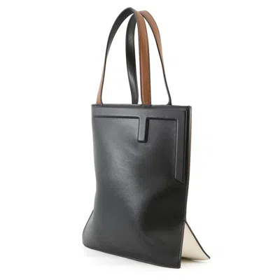 Pre-owned Fendi Black Brown Leather Tote Bag () In Multi