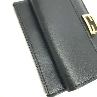 Pre-owned Fendi Black Leather Coin Purse/coin Case ()