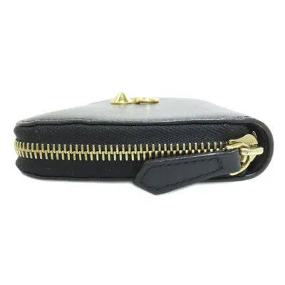 Pre-owned Fendi Black Leather Long Wallet (bi-fold) ()