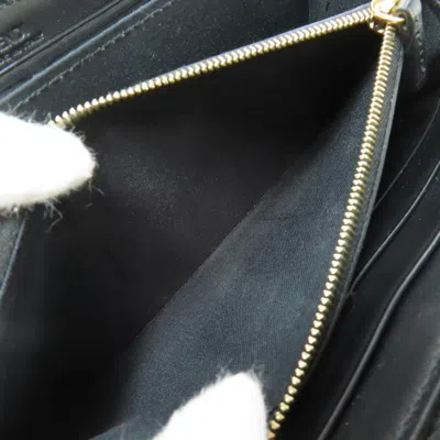 Pre-owned Fendi Black Leather Long Wallet (bi-fold) ()