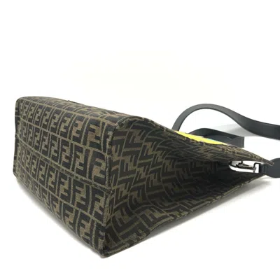 Pre-owned Fendi Brown Canvas Leather Shoulder Bag Tote Bag ()