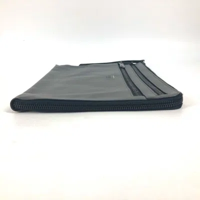 Pre-owned Fendi Gray Leather Clutch Bag Pouch ()