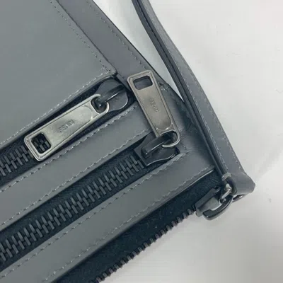 Pre-owned Fendi Gray Leather Clutch Bag Pouch ()