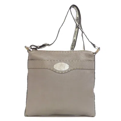 Pre-owned Fendi Gray Leather Shoulder Bag ()