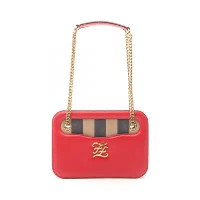 Pre-owned Fendi Red Color Leather Shoulder Bag ()