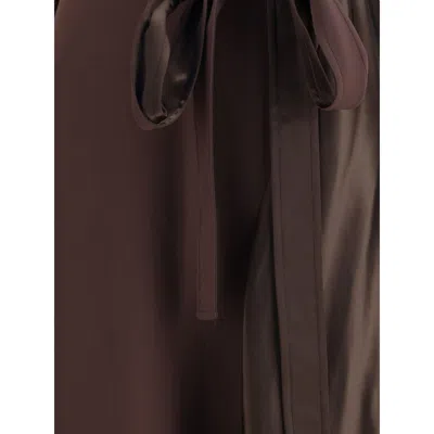 Ferragamo Women Asymmetric Dress Crafted From Stretch Viscose Cady In Brown
