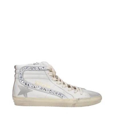 Golden Goose White Leather High Top Women's Sneakers In White