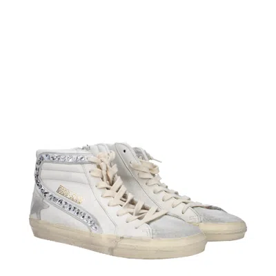 Golden Goose White Leather High Top Women's Sneakers In White