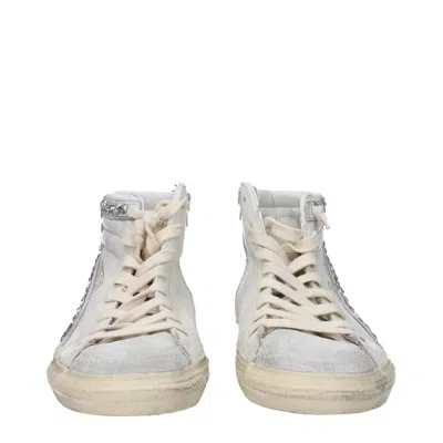 Golden Goose White Leather High Top Women's Sneakers In White