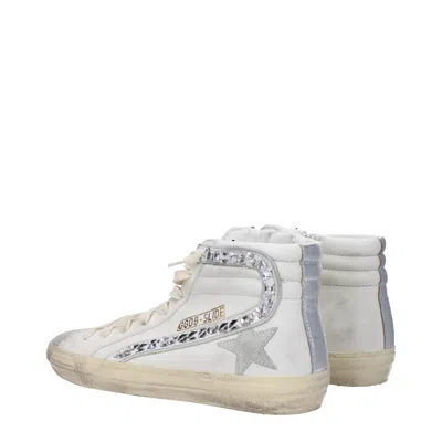 Golden Goose White Leather High Top Women's Sneakers In White