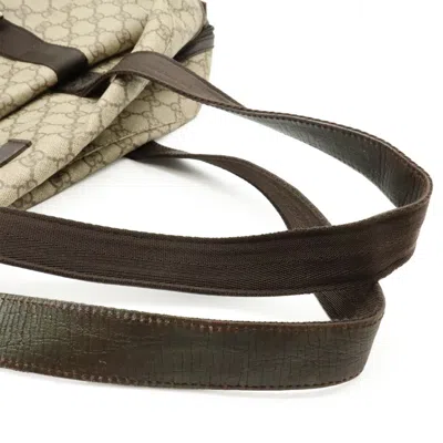 Pre-owned Gucci Beige Dark Brown Pvc Leather Boston Bag Tote Bag () In Multi