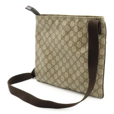 Pre-owned Gucci Beige Dark Brown Pvc Leather Shoulder Bag () In Multi