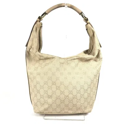 Pre-owned Gucci Beige Gg Canvas Shoulder Bag () In Sand