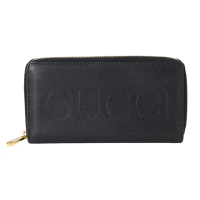 Pre-owned Gucci Black Leather Long Wallet (bi-fold) ()