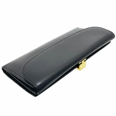Pre-owned Gucci Black Leather Long Wallet (bi-fold) ()