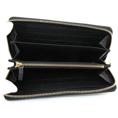 Pre-owned Gucci Black Leather Long Wallet (bi-fold) ()