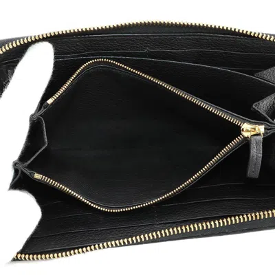 Pre-owned Gucci Black Leather Long Wallet (bi-fold) ()