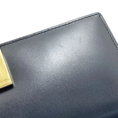 Pre-owned Gucci Black Leather Long Wallet (bi-fold) ()