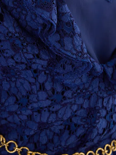 Gucci Blu Viscose And Cotton Mid Long Dress In Multi