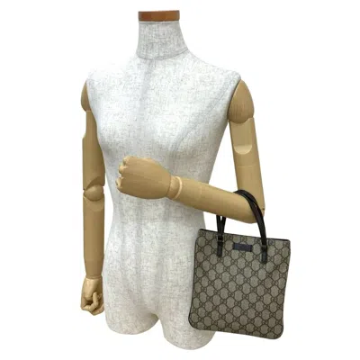 Pre-owned Gucci Brown Leather Pvc Handbag Tote Bag ()