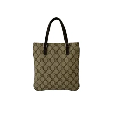Pre-owned Gucci Brown Leather Pvc Handbag Tote Bag ()