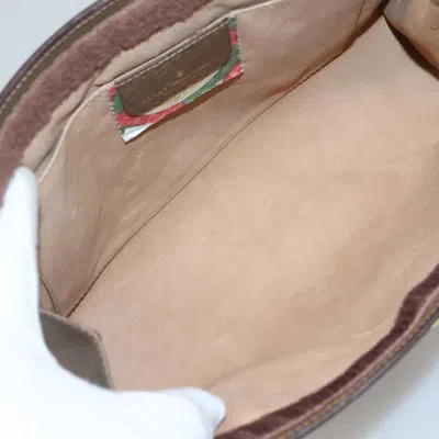 Pre-owned Gucci Ophidia Beige Canvas Clutch Bag () In Sand