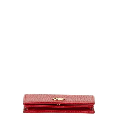 Pre-owned Gucci Red Color Leather Wallet (bi-fold) ()